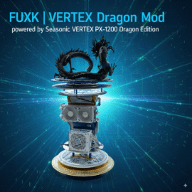 FUXK의 헤드 배너 Vertex Dragon Mod는 다음을 기반으로 합니다. Seasonic VERTEX PX -1200 드래곤 에디션은 COMPUTEX 2024에서 공개되었습니다.