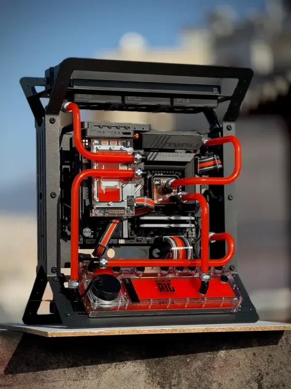 Overall view of Project Apex minimalist PC mod built by Quantum Rig Designs