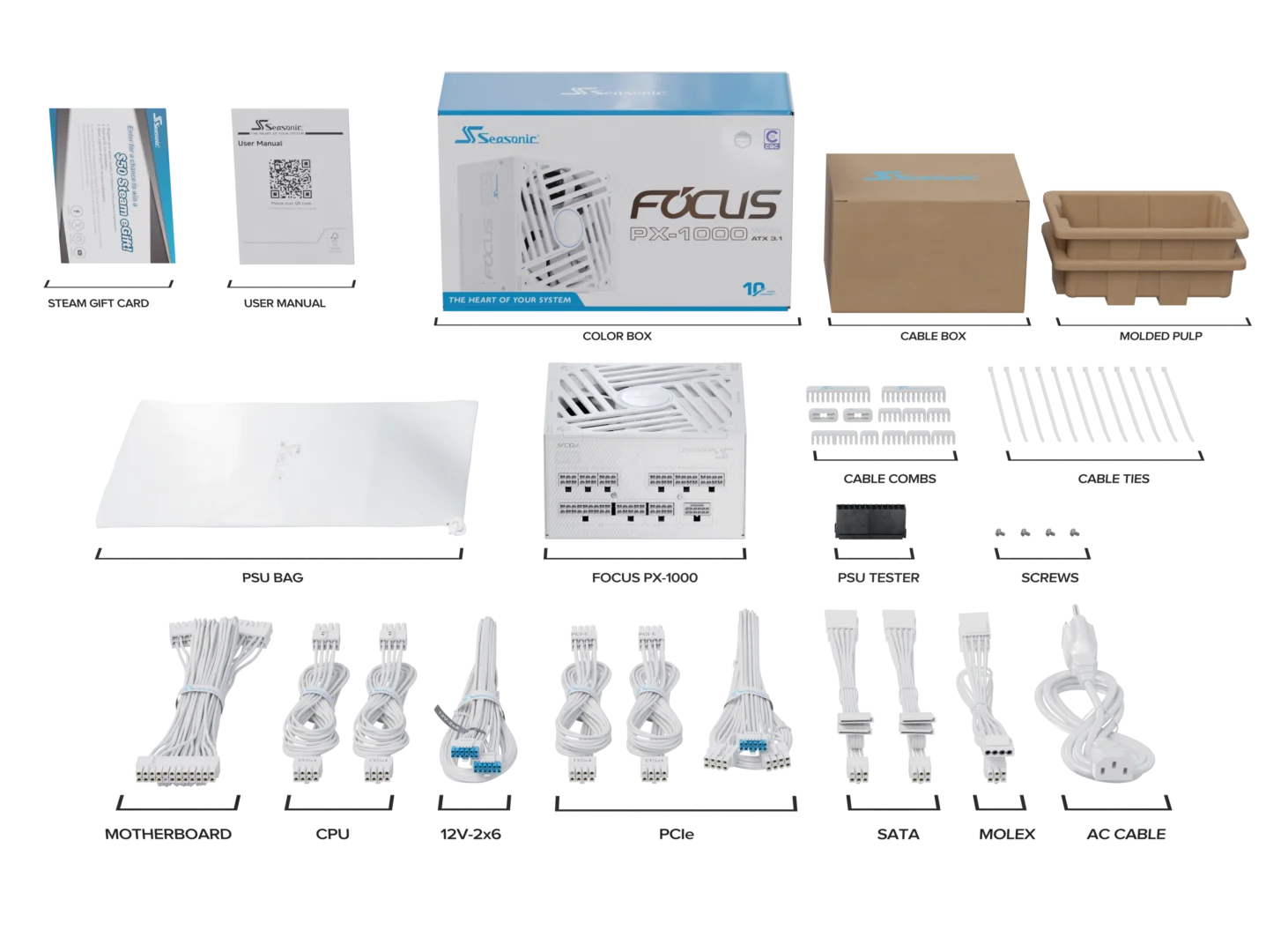 FOCUS PX White ATX 3.1 v5 - 1000 gallery image 2