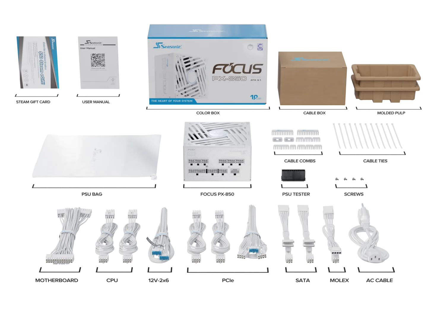 FOCUS PX White ATX 3.1 v5 - 850 gallery image 2